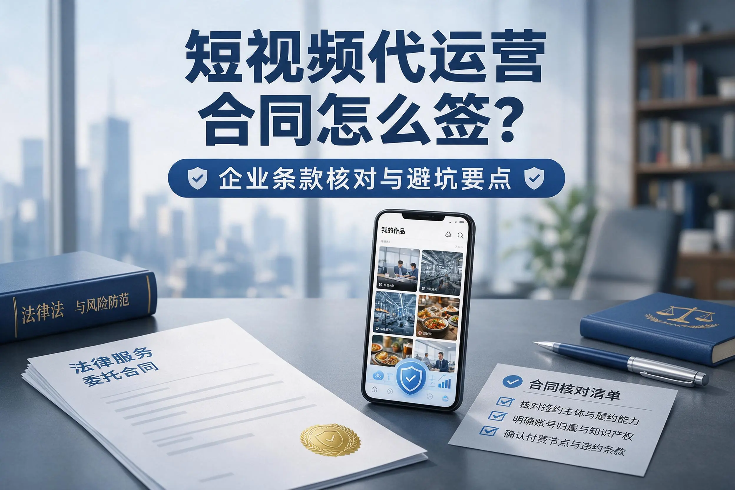 短视频代运营合同怎么签？绵阳企业条款核对与避坑要点