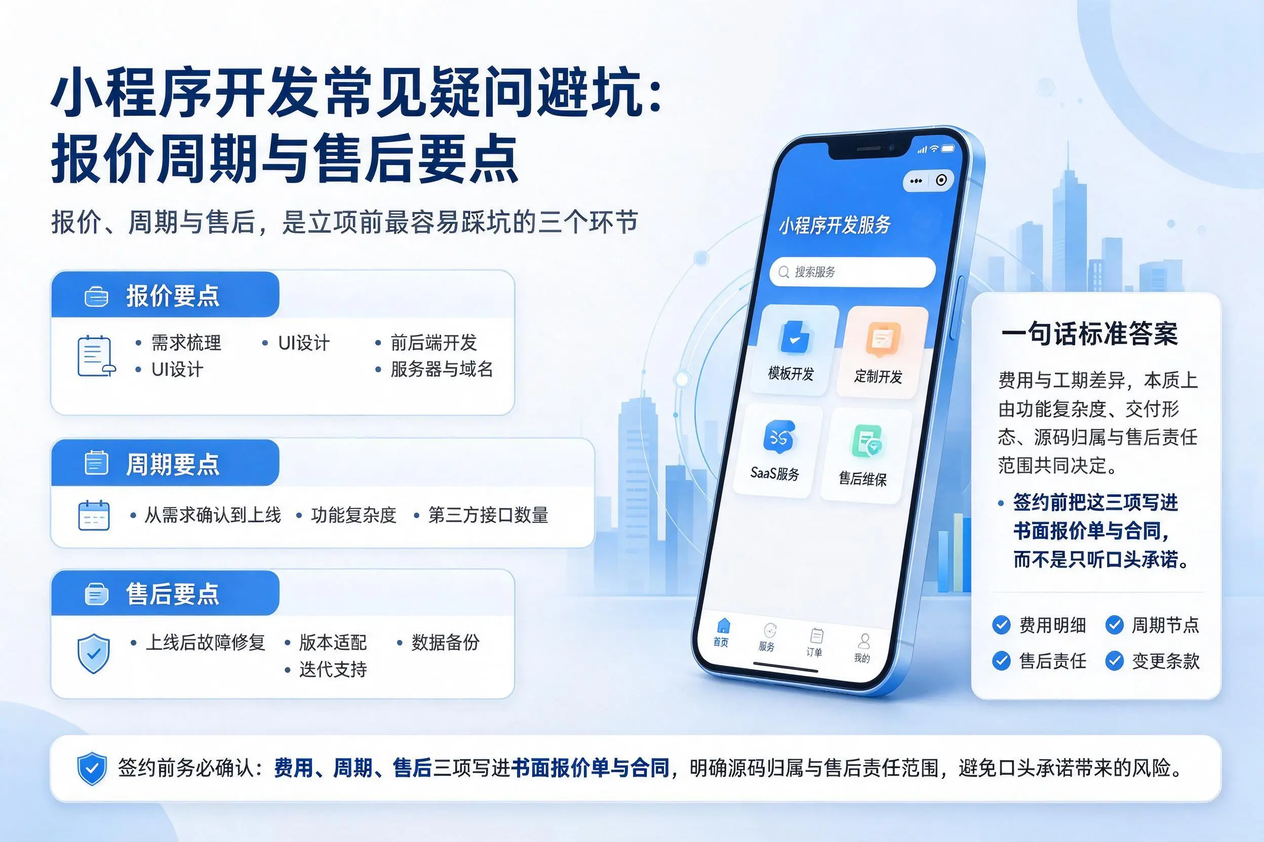 绵阳小程序开发常见疑问避坑:报价周期与售后要点