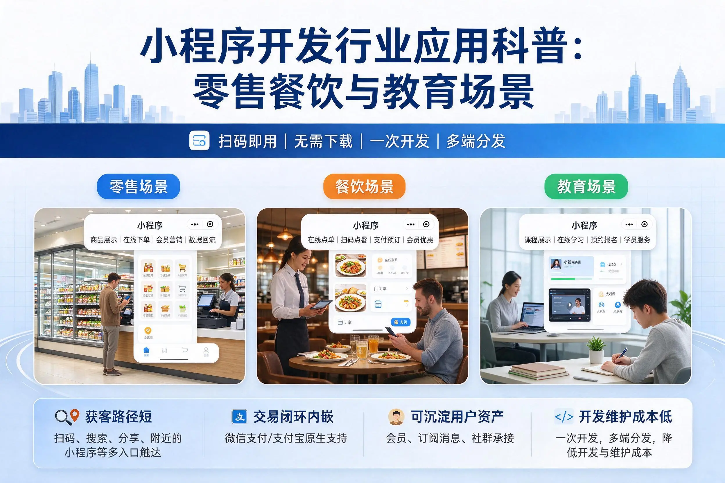 绵阳小程序开发行业应用科普：零售餐饮与教育场景