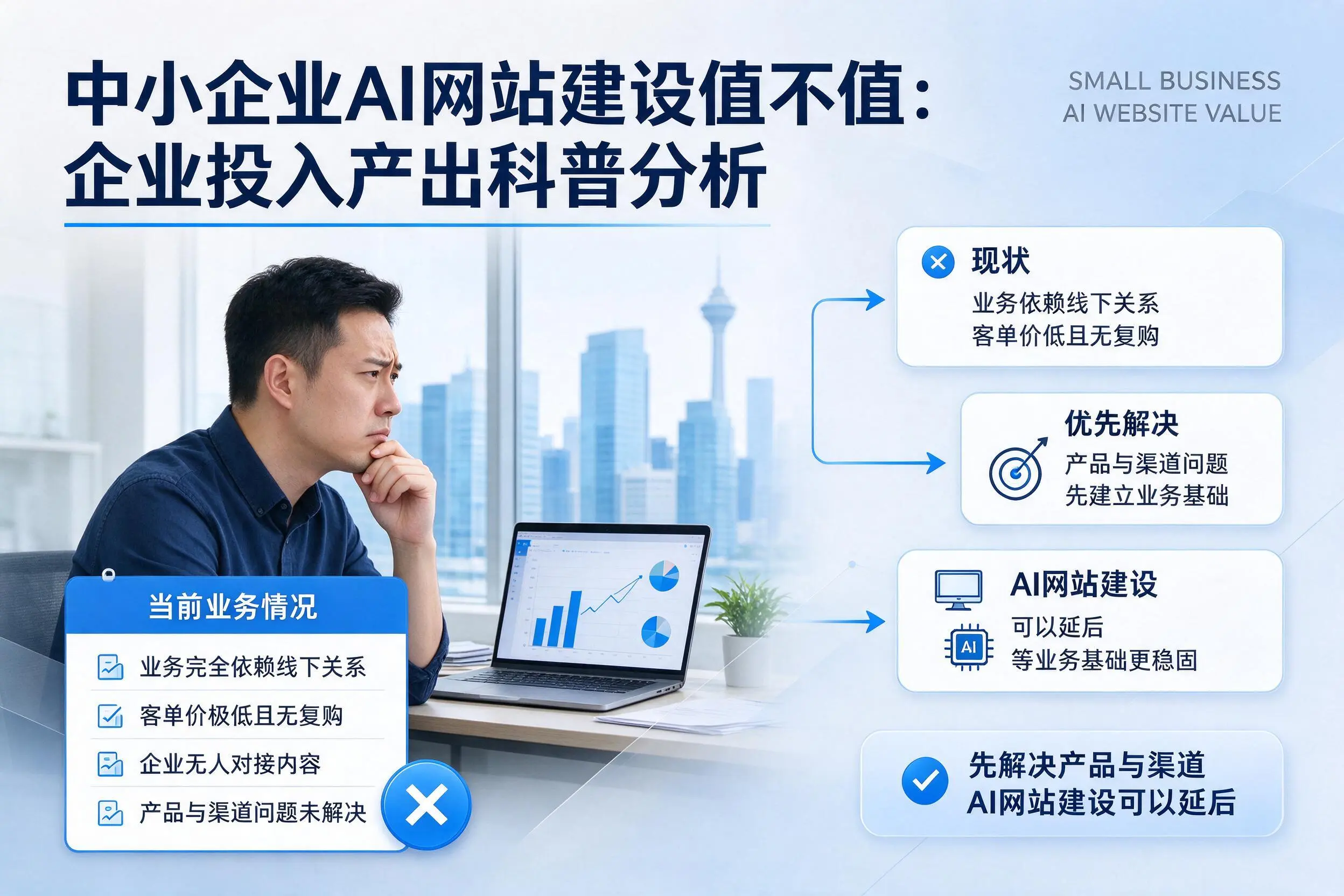 中小企业AI网站建设值不值：绵阳企业投入产出科普分析