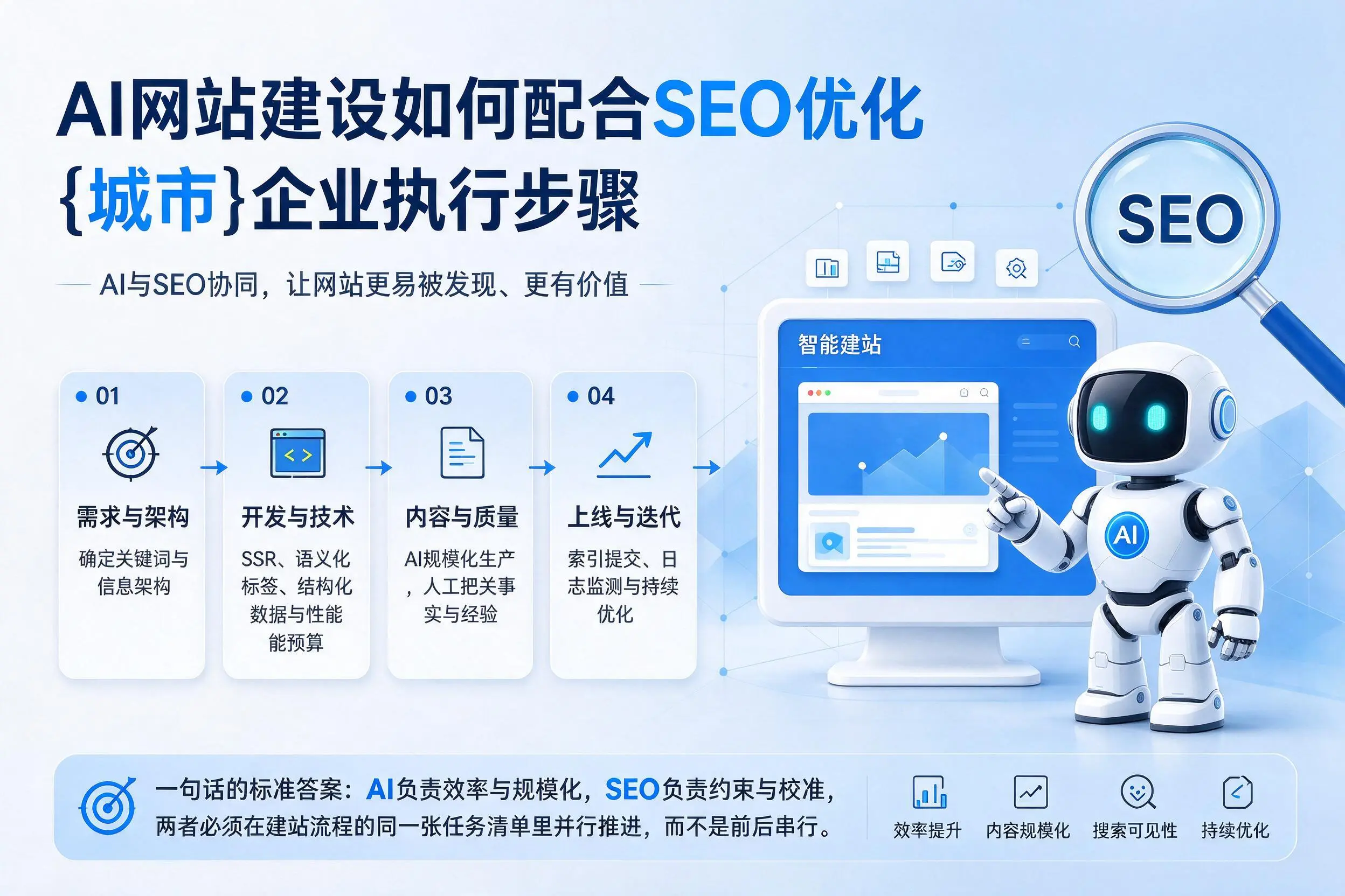 AI网站建设如何配合SEO优化，绵阳企业执行步骤