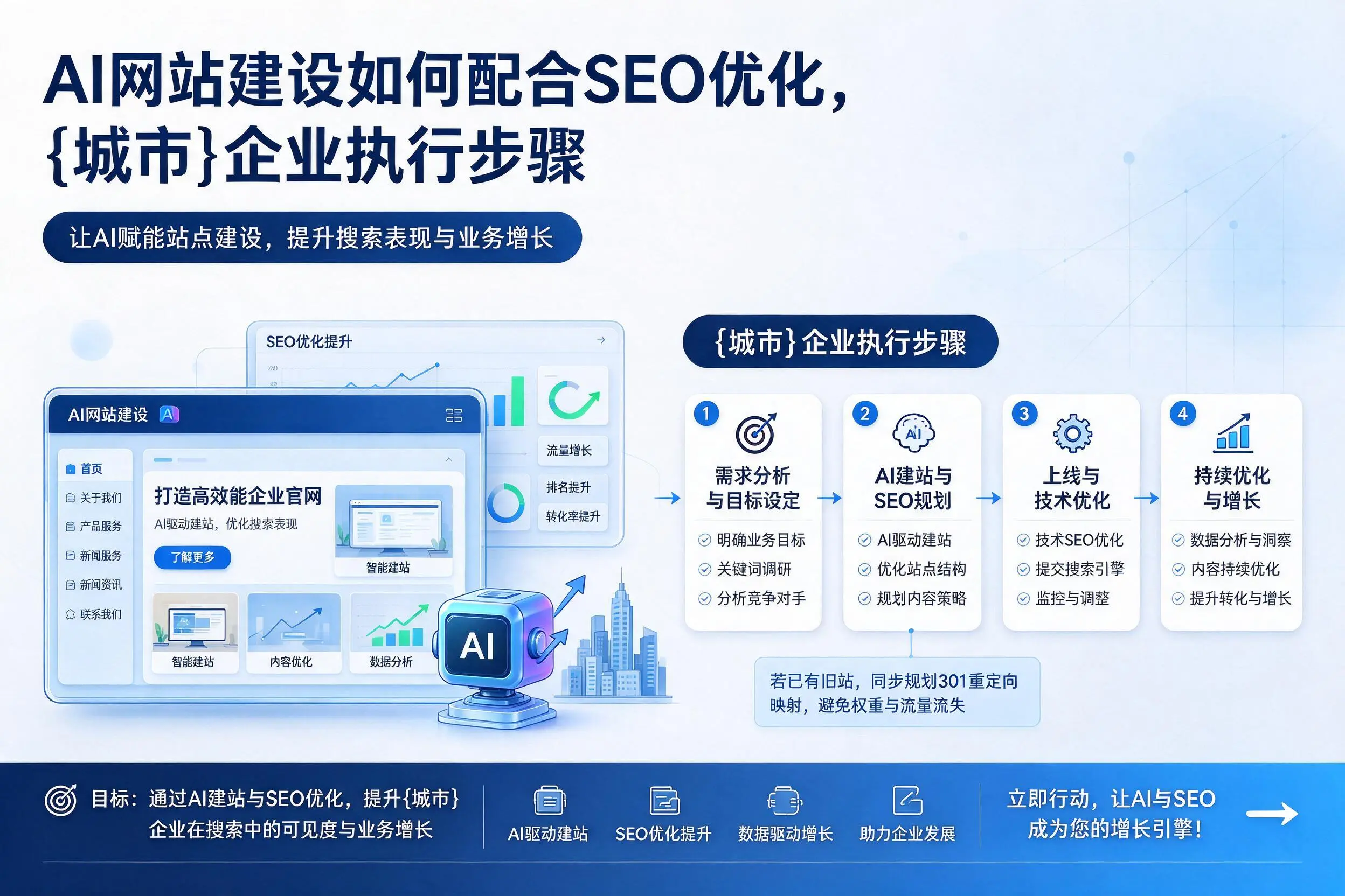 AI网站建设如何配合SEO优化，绵阳企业执行步骤