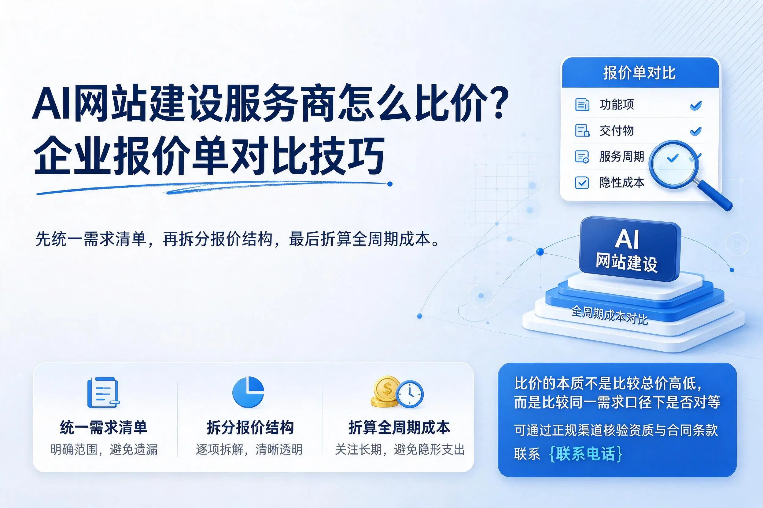 AI网站建设服务商怎么比价?绵阳企业报价单对比技巧
