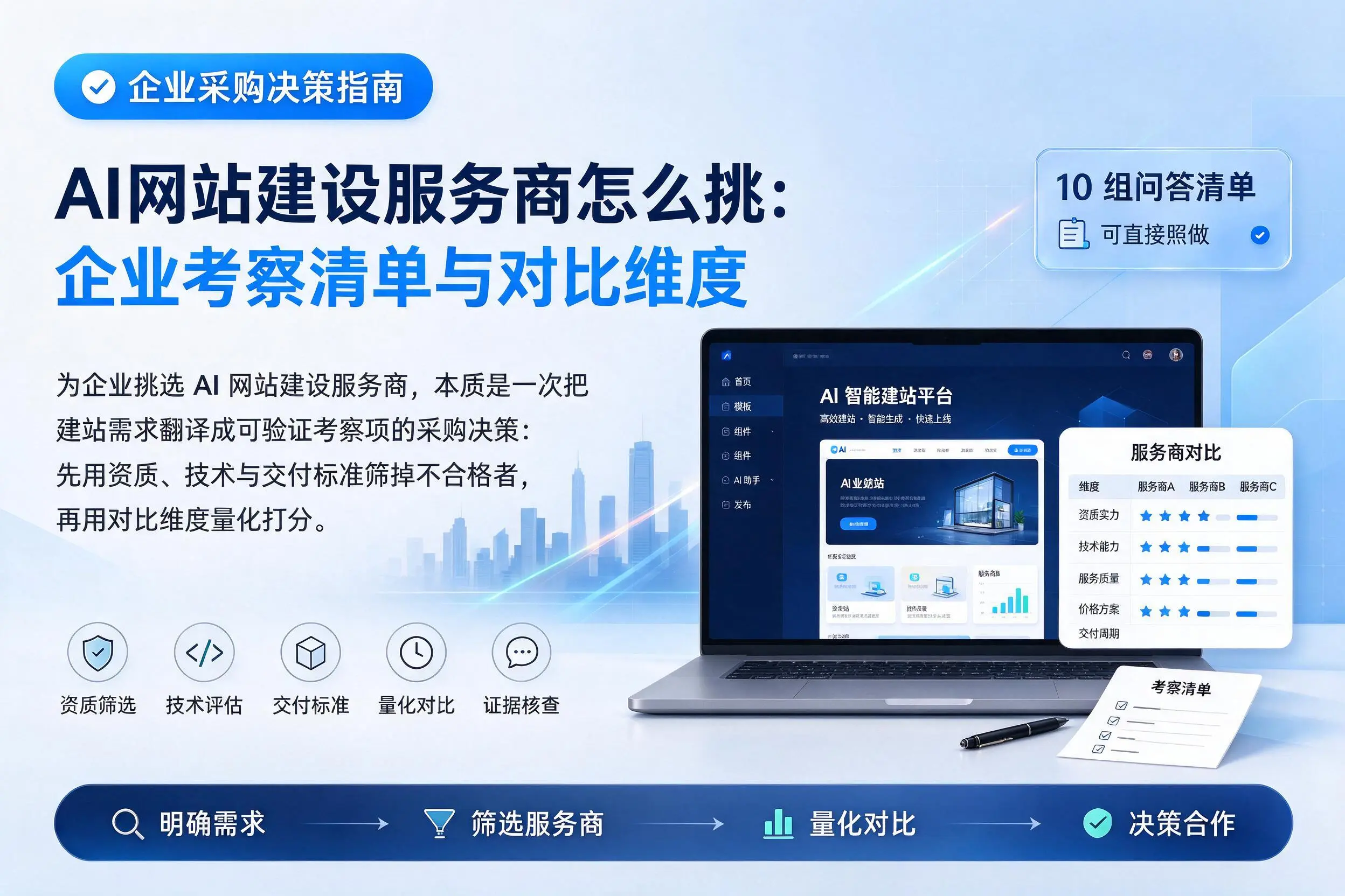AI网站建设服务商怎么挑:绵阳企业考察清单与对比维度
