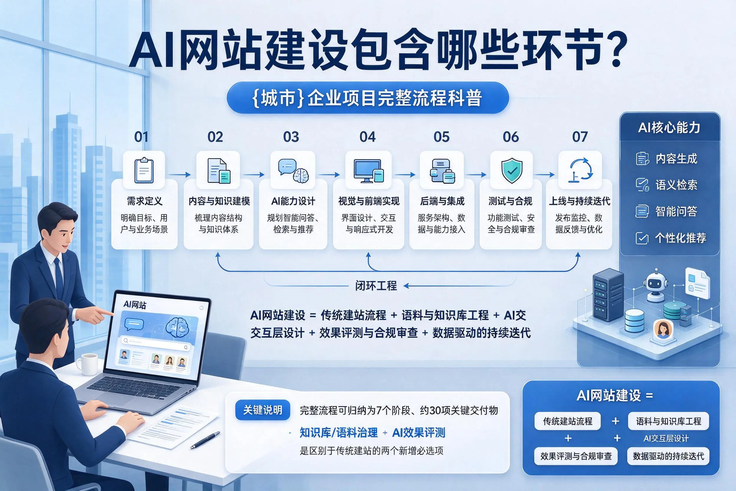 AI网站建设包含哪些环节？绵阳企业项目完整流程科普