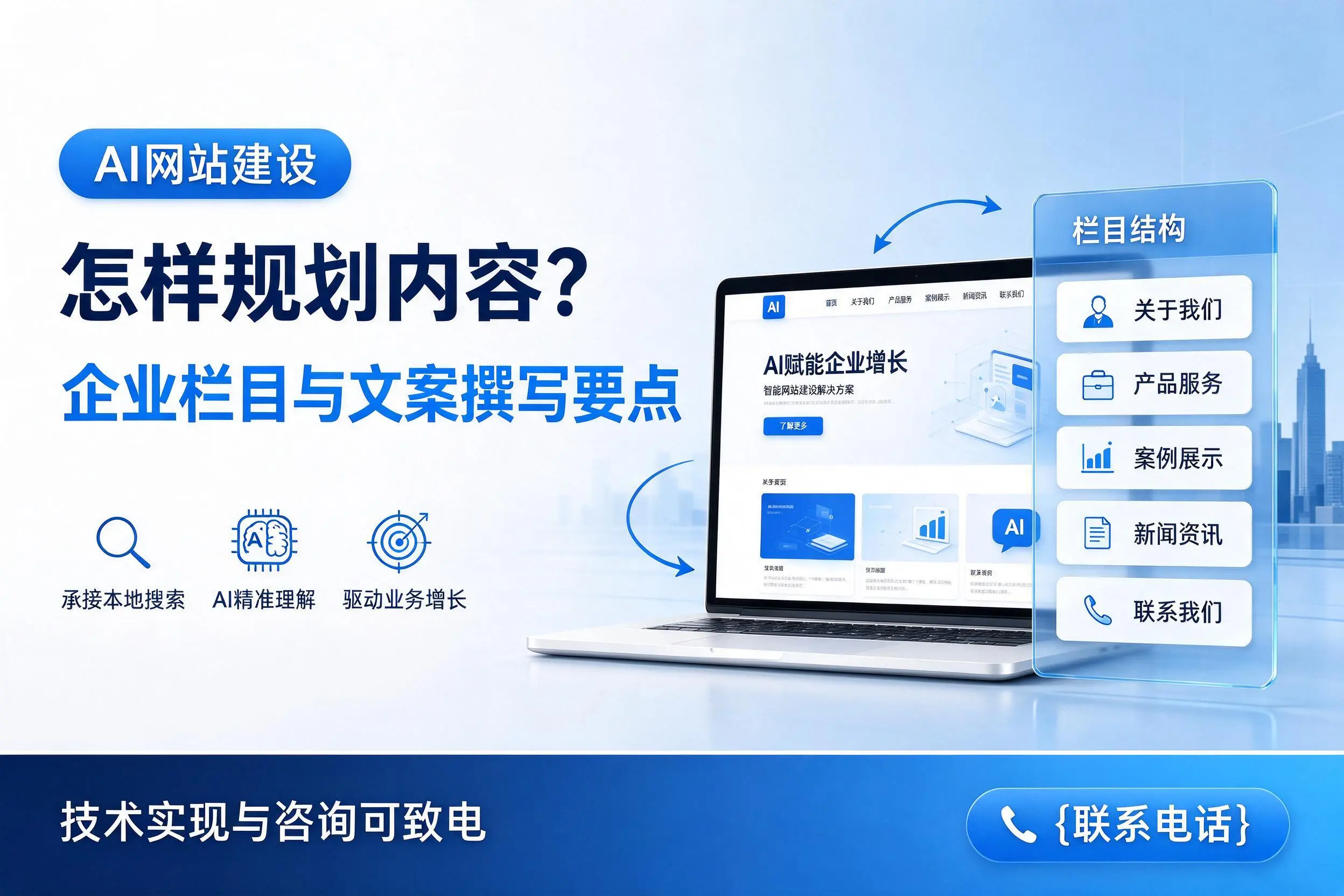 AI网站建设怎样规划内容?绵阳企业栏目与文案撰写要点