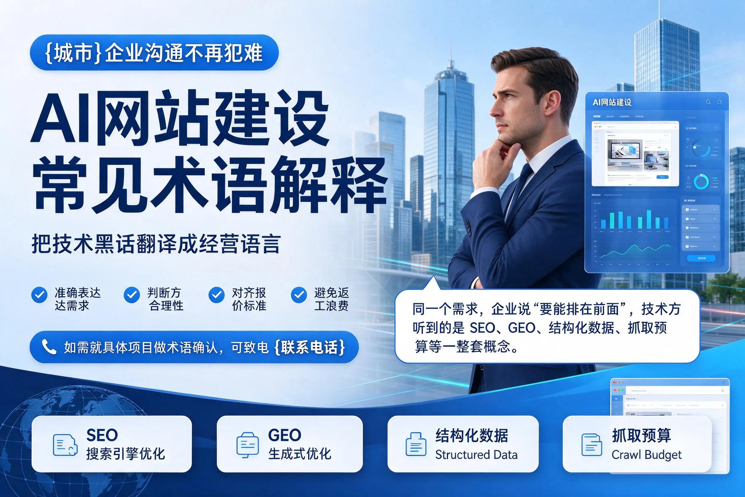 AI网站建设常见术语解释，绵阳企业沟通不再犯难